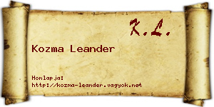 Kozma Leander névjegykártya